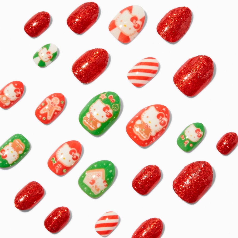 Hello Kitty®‎ Claire's Exclusive Christmas Stiletto Press On Vegan Faux Nail Set